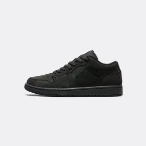 Craft Air Jordan 1 Low SE - Dark Smoke Grey/Black with Varsity Red Accents