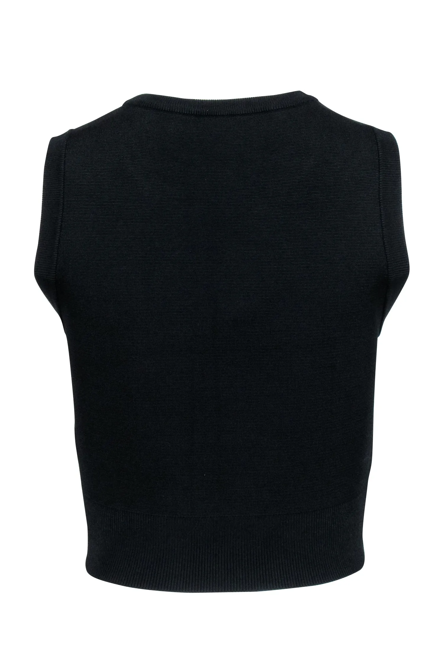 A.L.C. - Black Sleeveless Knit Crop Top Sz S