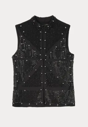 Black Studded Vest