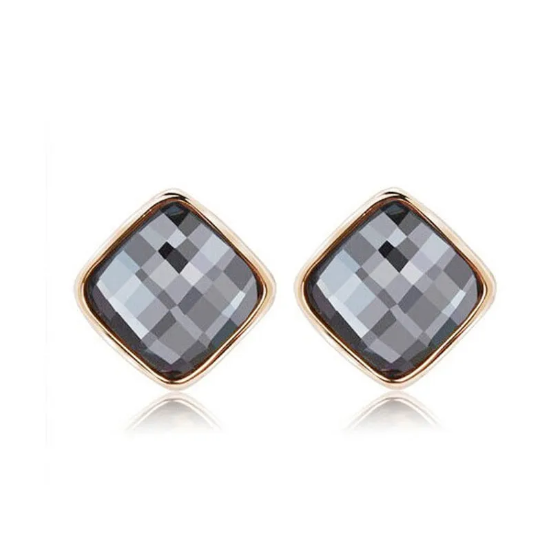 Brincos Vintage Long Square Crystal Earring Big Geometric Stud Earrings