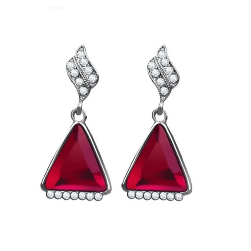 Brincos Vintage Long Square Crystal Earring Big Geometric Stud Earrings