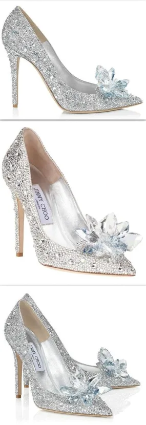 'Cinderella' Inspired Crystal Covered Pointy Toe Pump