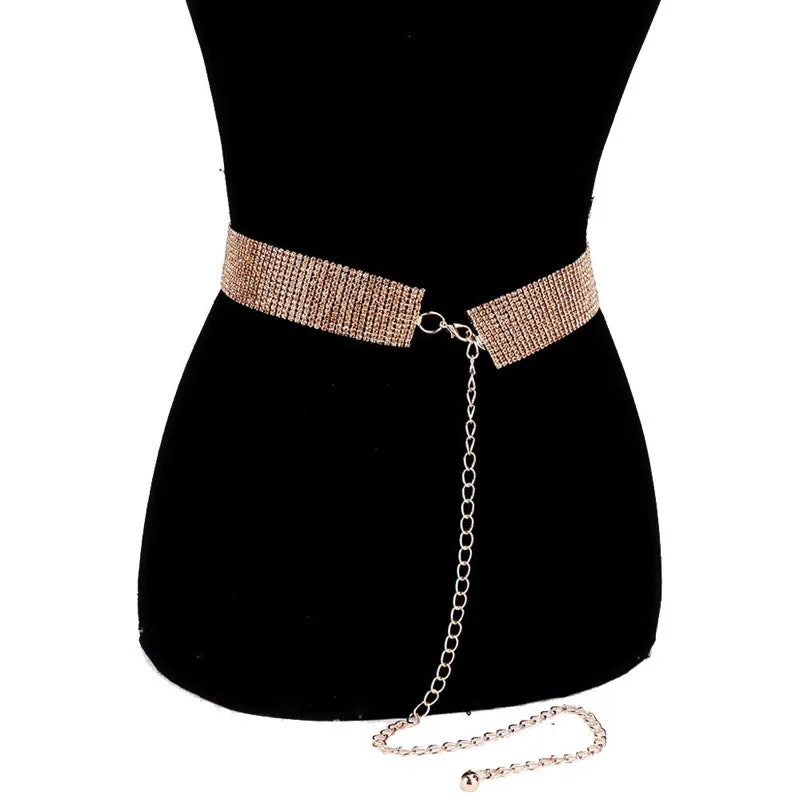 Crystal Accented Rhinestone Pave Embellished Belt