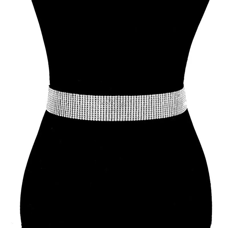 Crystal Accented Rhinestone Pave Embellished Belt