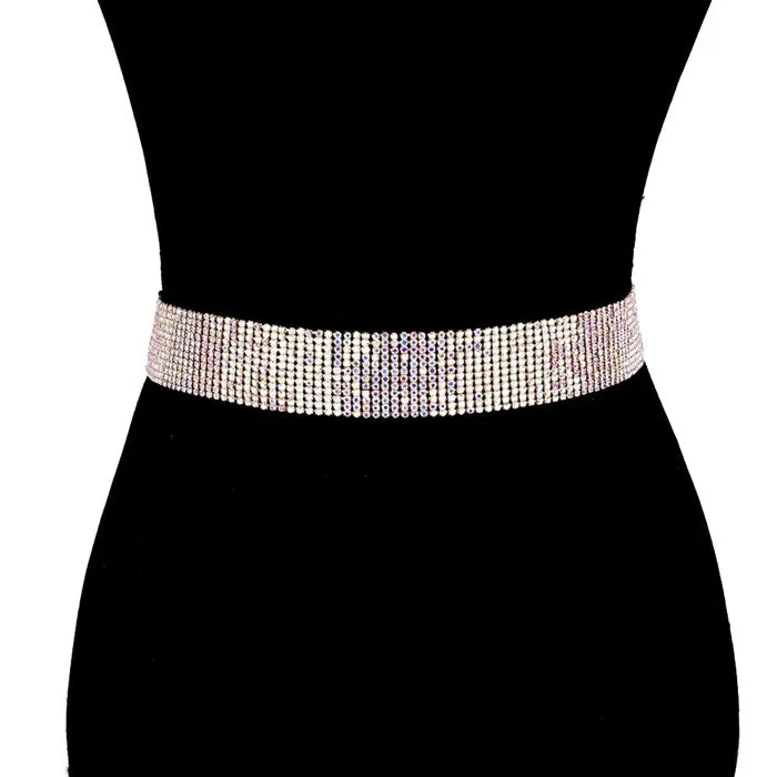 Crystal Accented Rhinestone Pave Embellished Belt