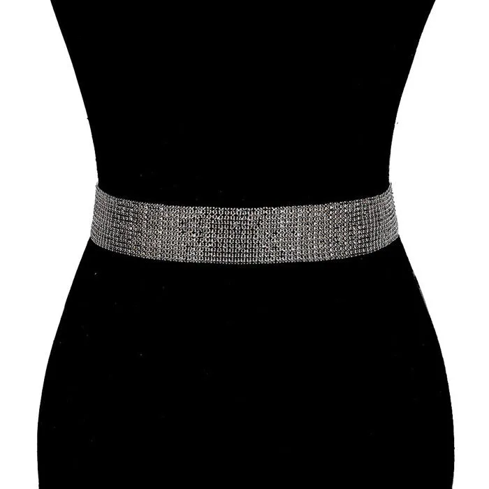 Crystal Accented Rhinestone Pave Embellished Belt