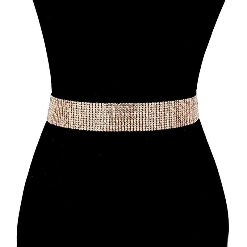 Crystal Accented Rhinestone Pave Embellished Belt