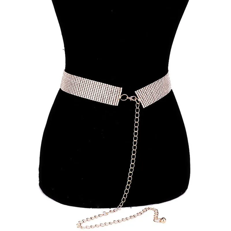 Crystal Accented Rhinestone Pave Embellished Belt