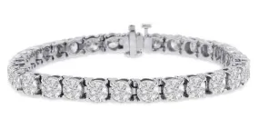 Diamond Tennis Bracelet (15.36 ct Diamonds) in White Gold