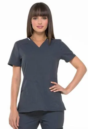 Elle Simply Polished V-Neck Scrub Top Pewter EL650