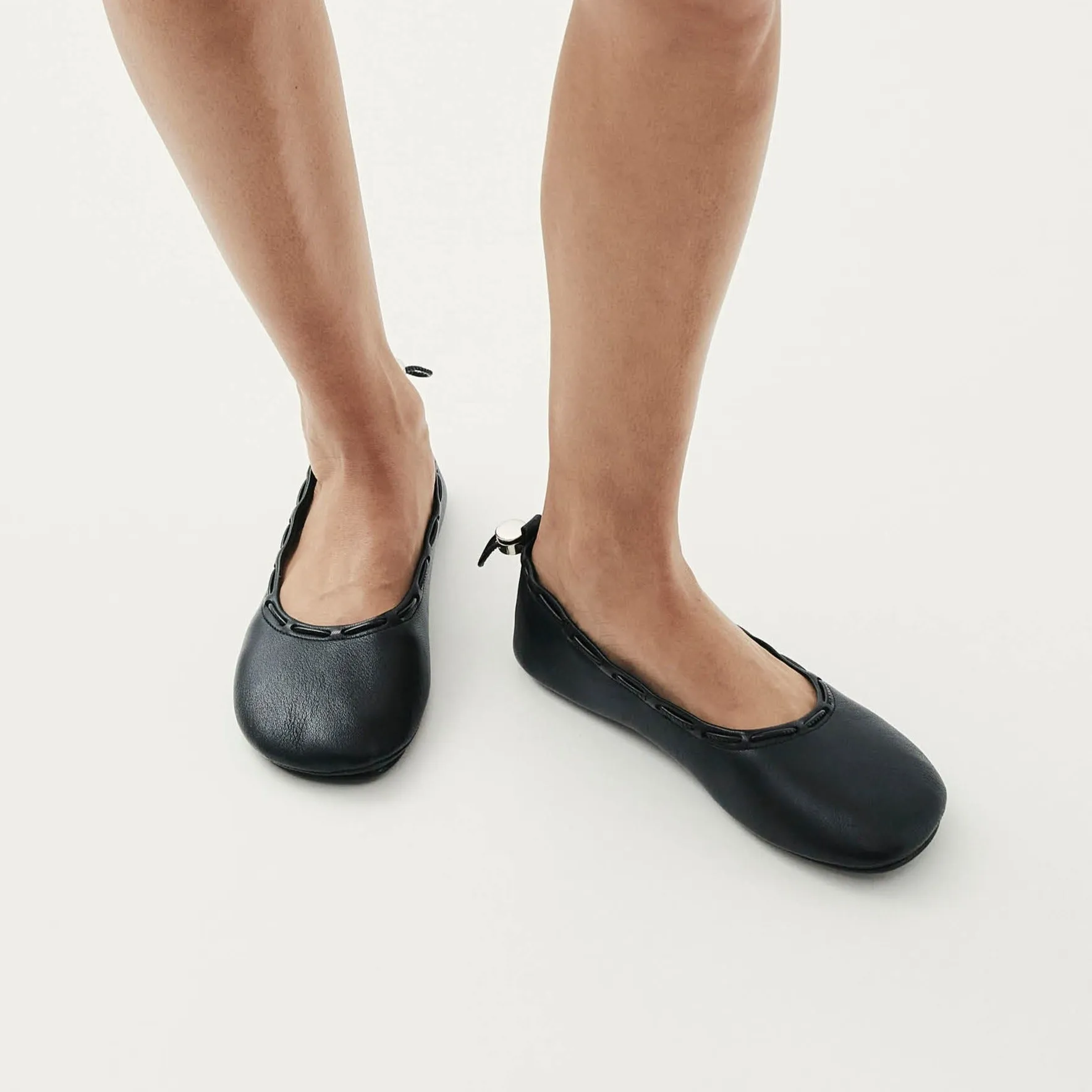 Gill Black Leather Ballet Flats