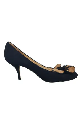 KATE SPADE New York Black Suede Suede Flower Pumps (US 91/2 | UK 6.5)