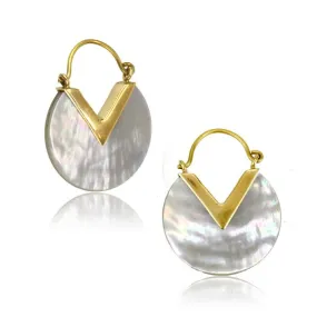 Mother of Pearl & Brass Earrings