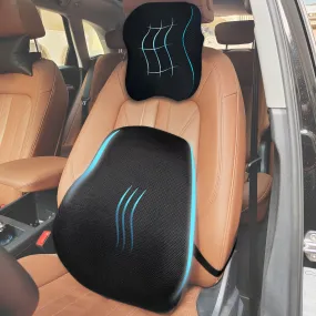 Sleepsia Lumbar Support Backrest Cushion & Car Neck Rest (Combo)