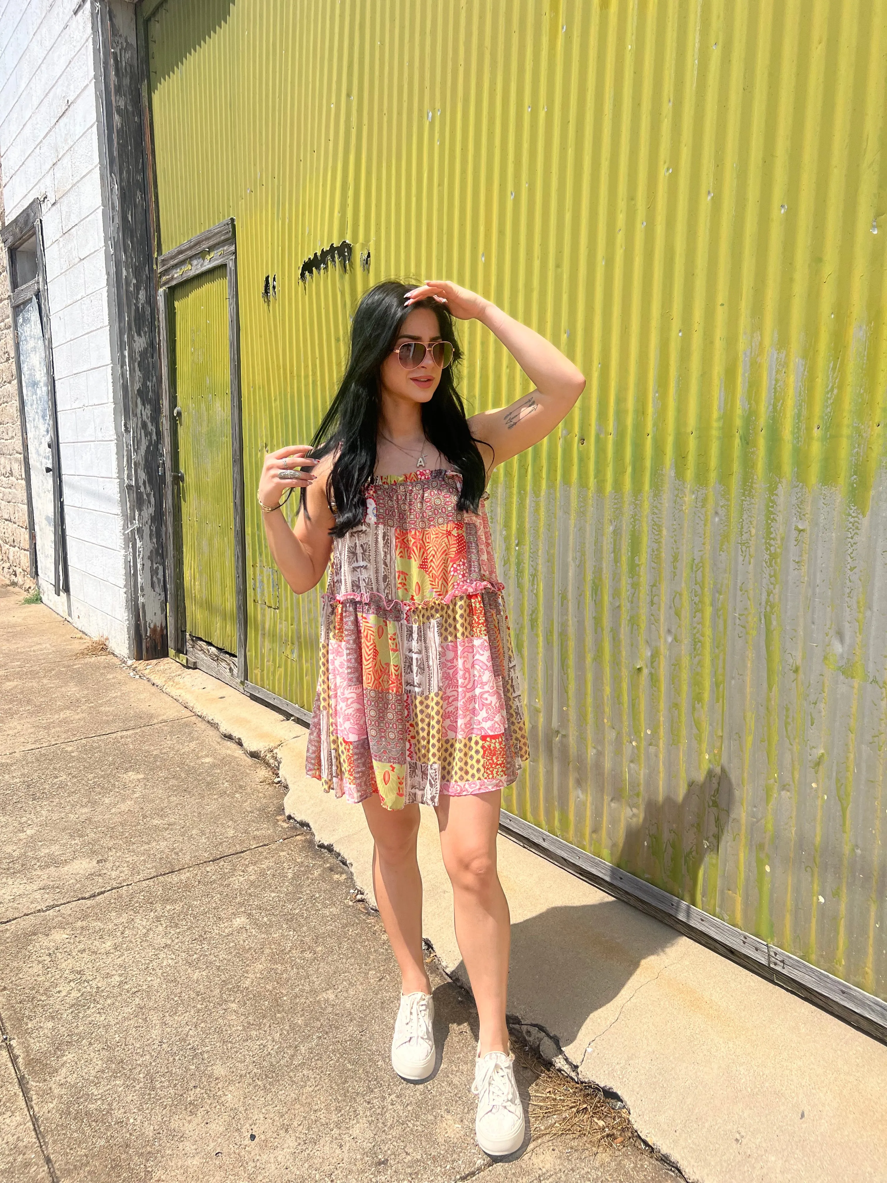 Sunkissed Summer Patchwork Mini Dress