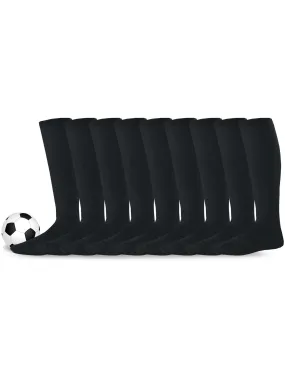 TeeHee Socks Unisex Soccer Acrylic Over The Knee High Black 9-Pack (50081)