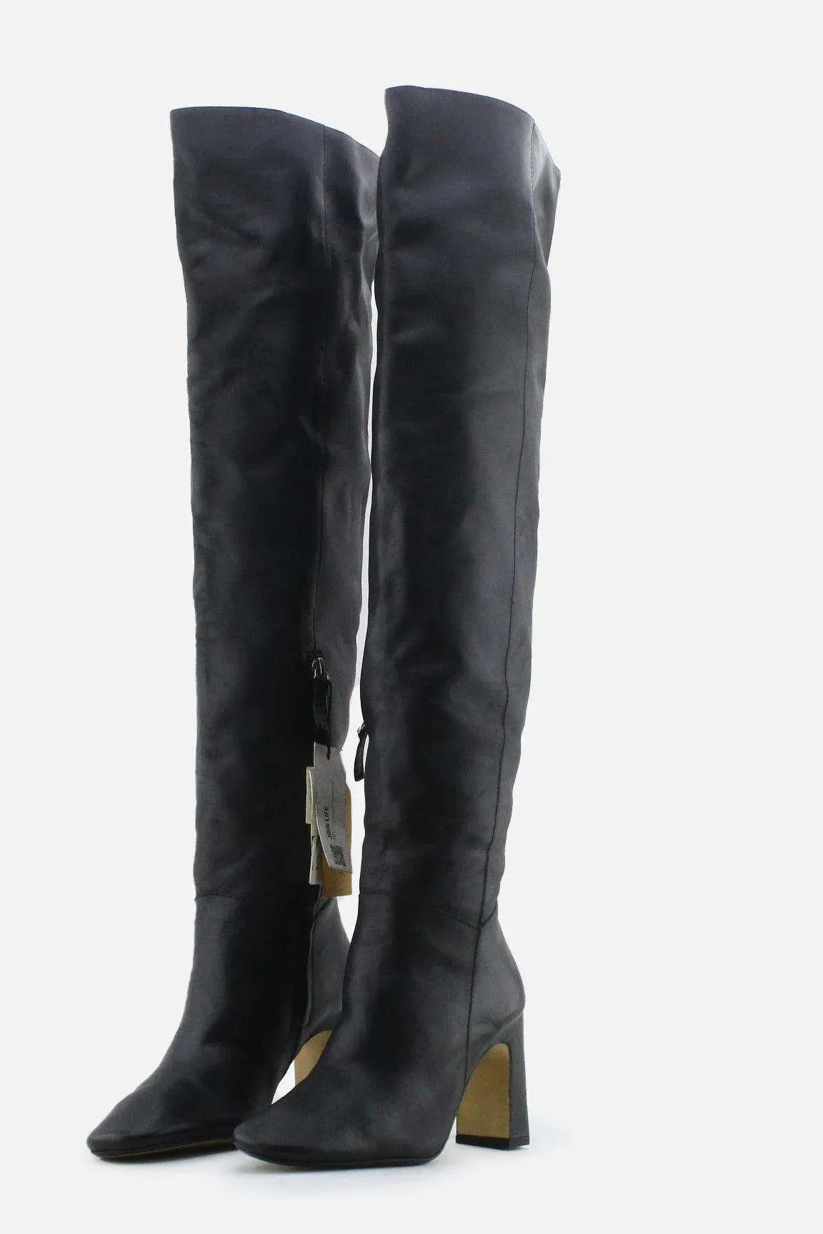 Zara Zipper Block Over The Knee Boots | 100% Authetic Leather